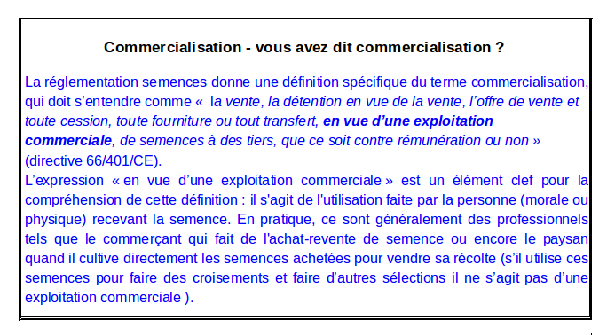 encadré commercialisation